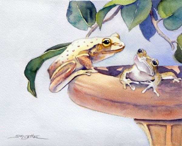 Лягушонок акварель