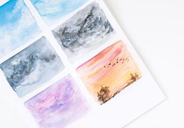 Карточки акварелью легкие