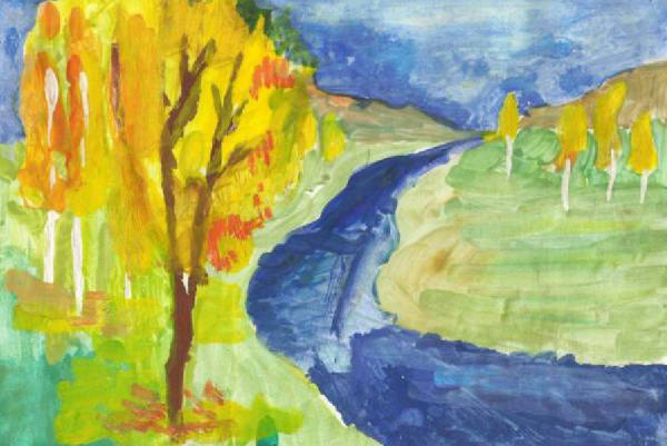 Осенний пейзаж для школьников