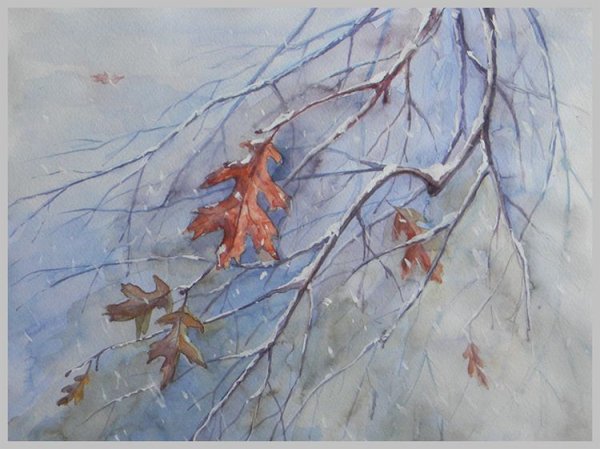 Рисование первый снег