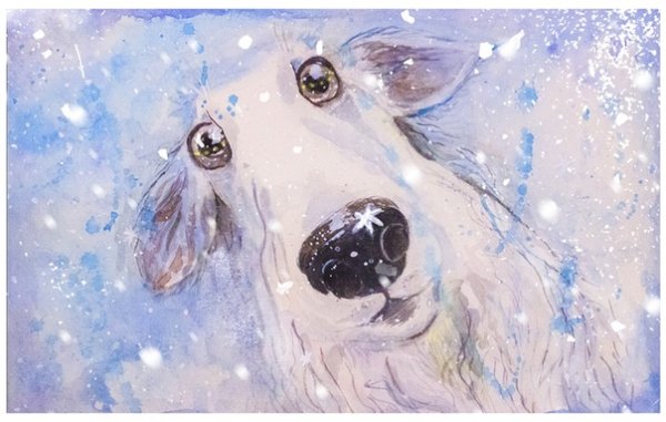 Рисование акварелью первый снег