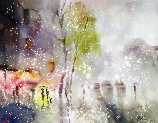 "Дождливо-осеннее.художник Евгений Гавлин картины