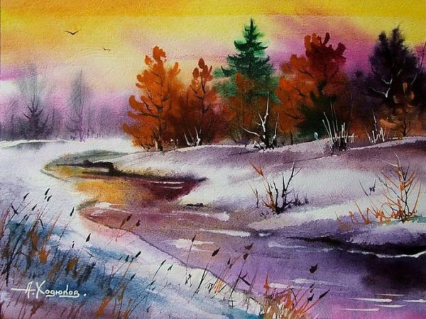 Художник Александр Ходюков акварели