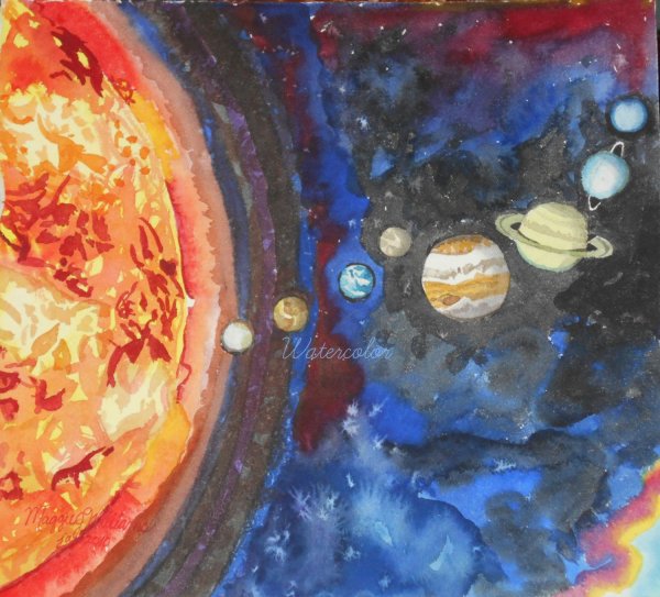 Солнечная система красками