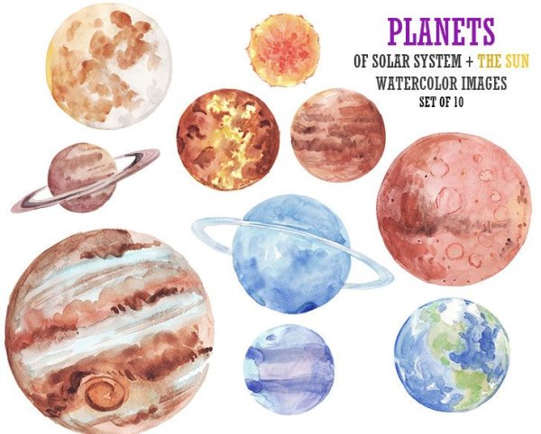 Солнечная система акварелью