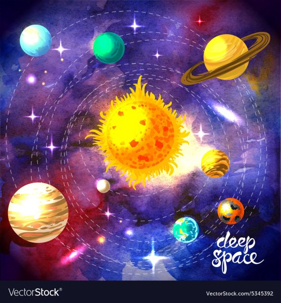 Солнечная система гуашью