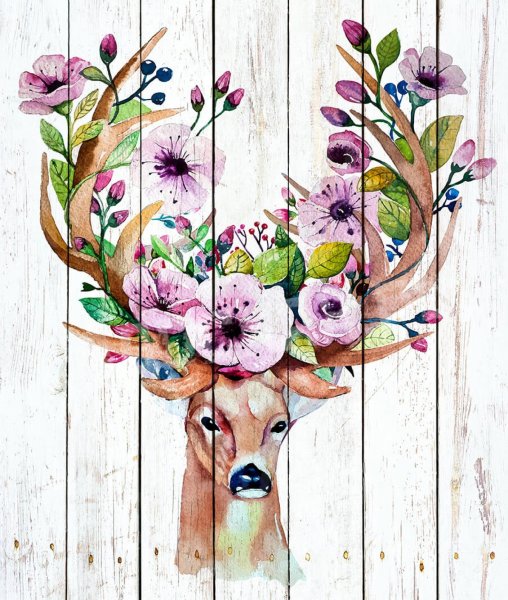 Дерево в стиле акварель