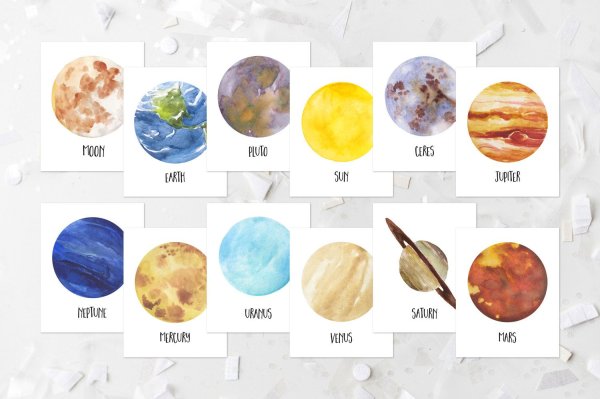 Планеты солнечной системы гуашью