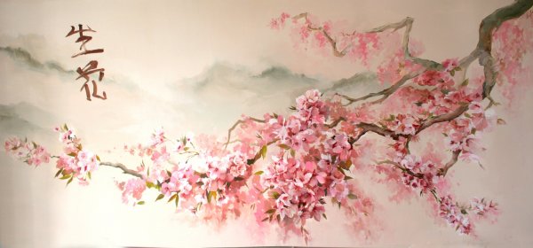 Картины по номерам триптих Сакура