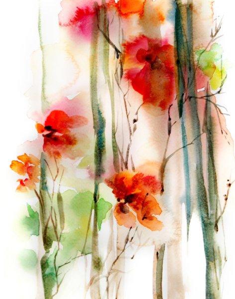 Акварельная живопись цветы