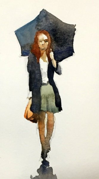 Зарисовки людей акварелью