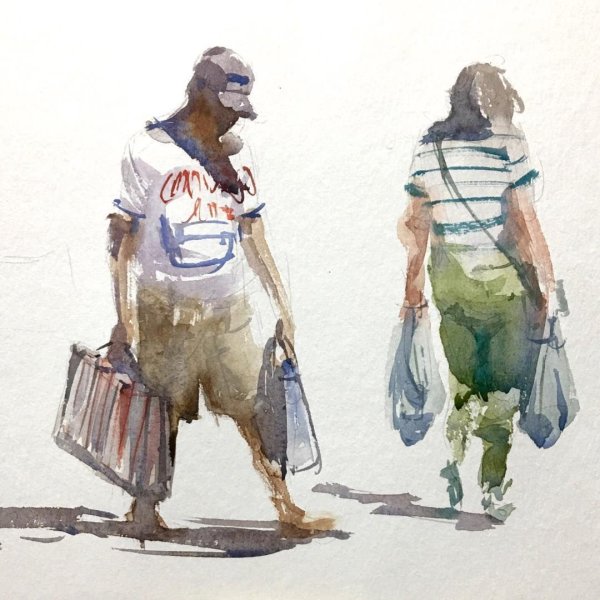 Акварельные Наброски людей