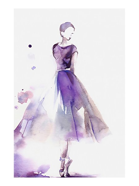 Фигуры женщин в нарядах акварелью