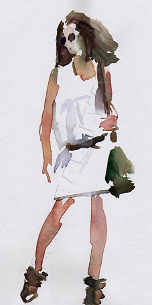 Акварельные Наброски людей в полный рост