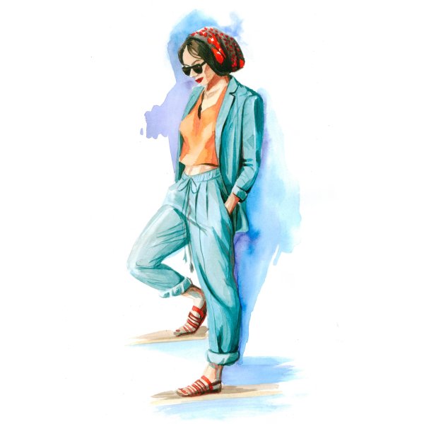 Наброски людей акварелью