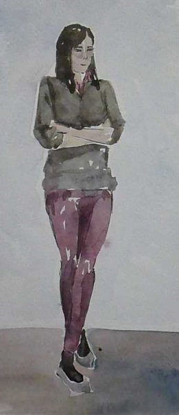 Фигурки людей акварелью