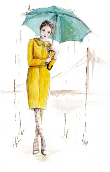 Наброски людей акварелью