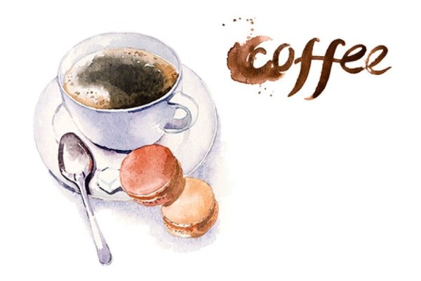 Кофе акварель