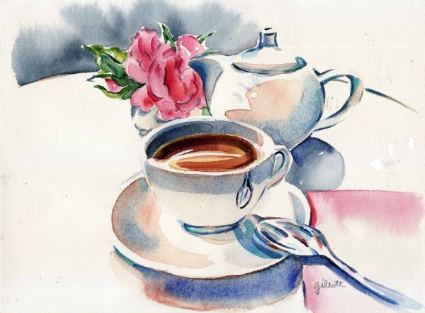 Кофе акварель