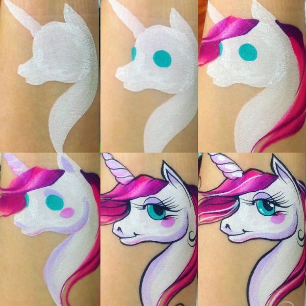 Грим на руке для детей Единорог