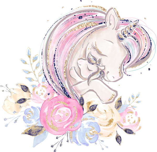 Единорожка акварель