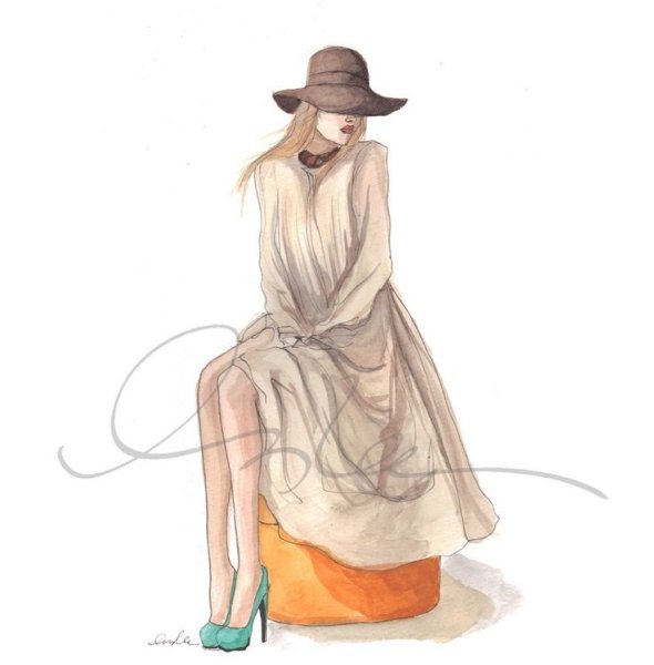 Картина шляпа и губы