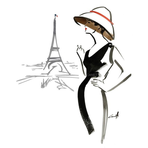 Женщина в шляпе арт