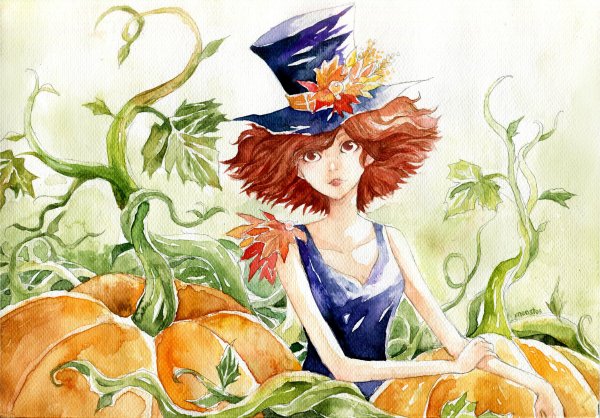 Рисунки акварелью девушки