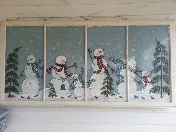 Зимняя роспись на окнах