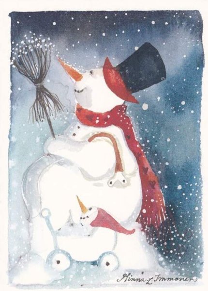 Нежно-новогодние милые акварели Minna Immonen