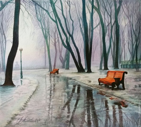 Любовь Титова акварель пейзаж