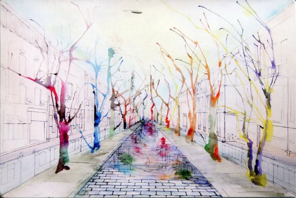 Пейзаж с элементами линейной перспективы