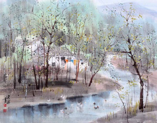 Весенний пейзаж художники акварелисты