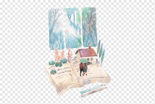 Книга нарисованная акварелью