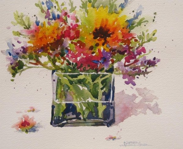 Декоративный букет акварель