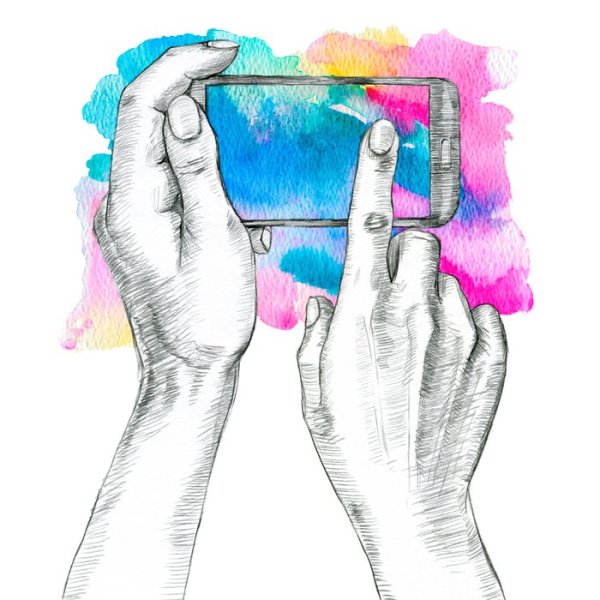 Смартфон акварель