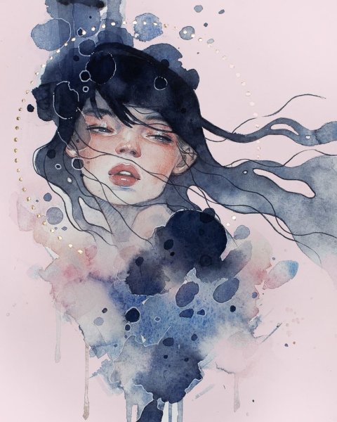 Лаванда акварель