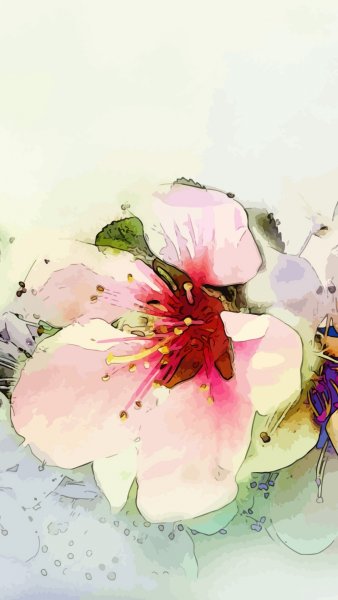 Акварельные цветы в сиреневых тонах