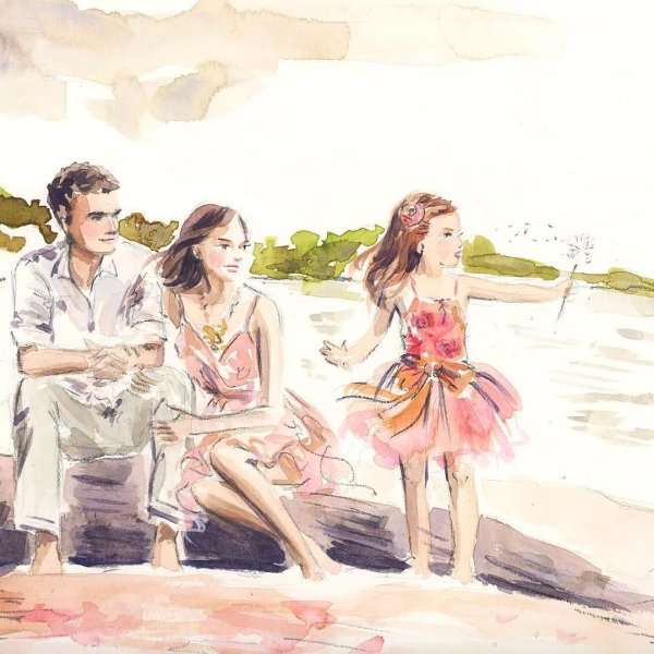 Акварельные зарисовки семья