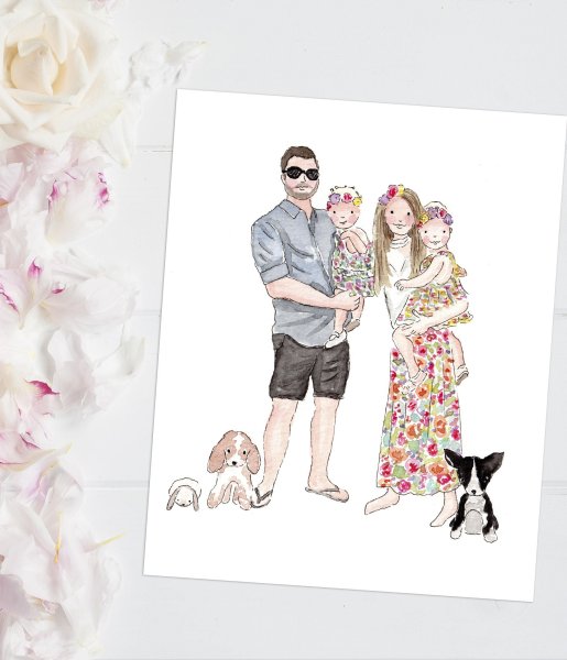 Семья акварель