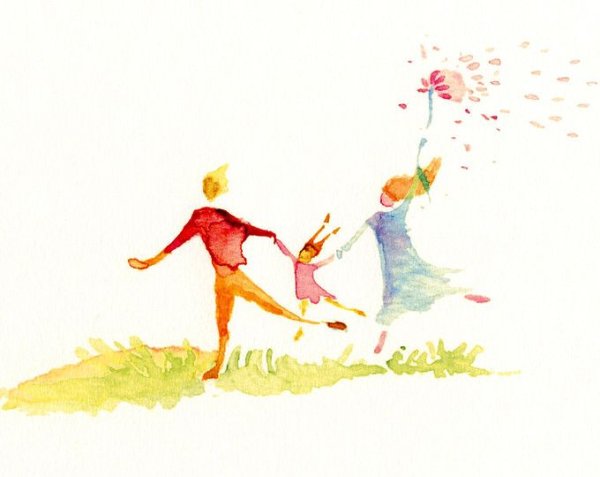 Моя семья акварель