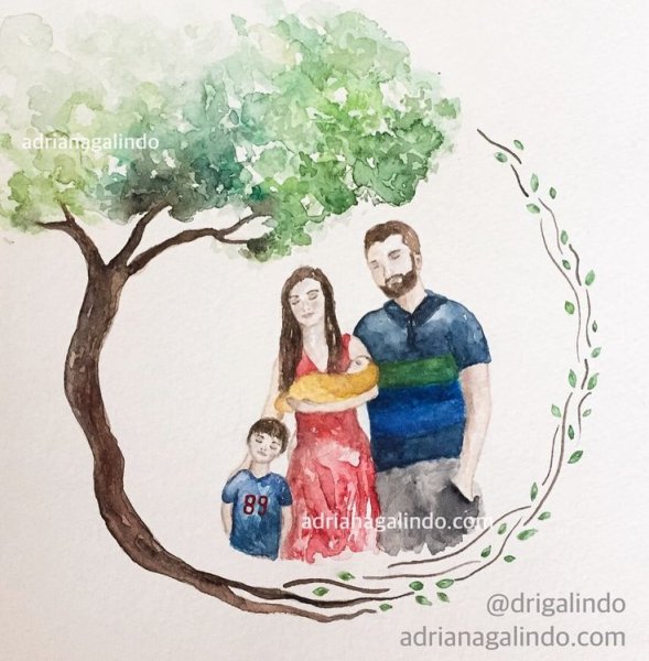 Необычный семейный портрет рисунок