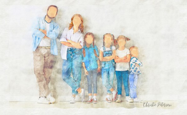 Акварельные зарисовки семья