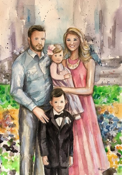 Оригинальный рисунок семьи