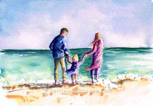 Семейная картина акварель