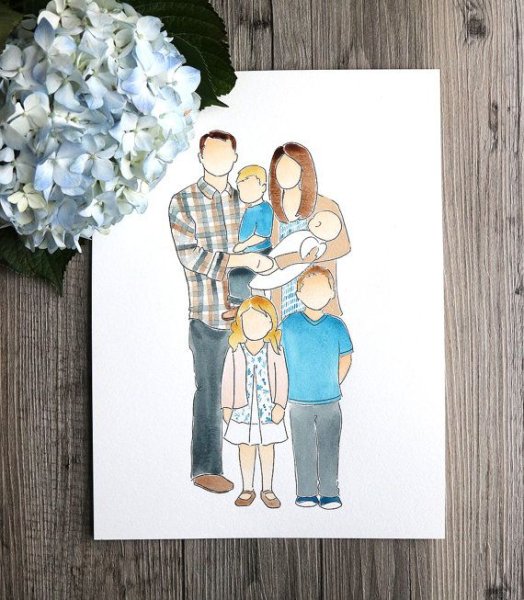 Акварельная семья