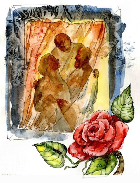 Семья рисунок акварель