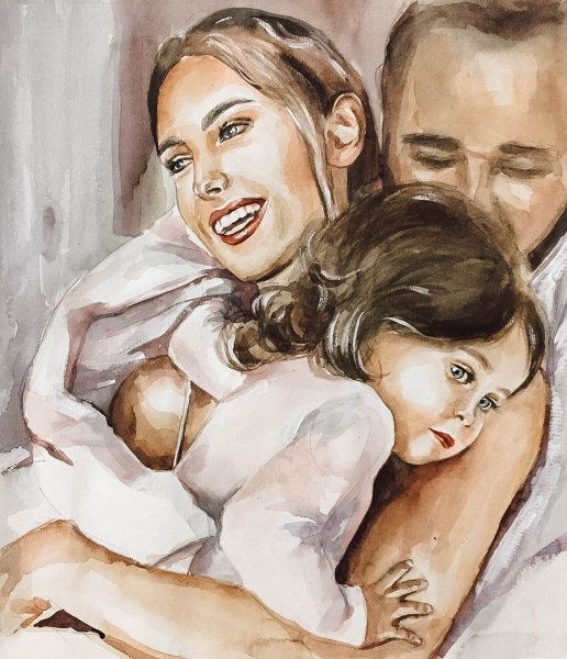 Дети акварель