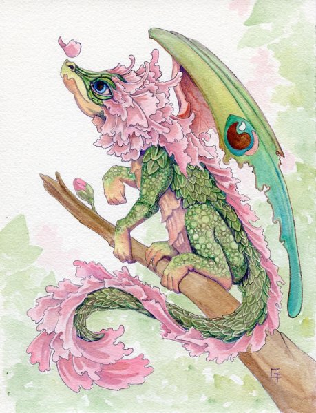 Дракон акварель иллюстрация