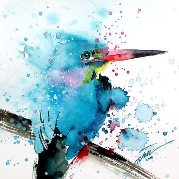 Художник Тилен ти акварель